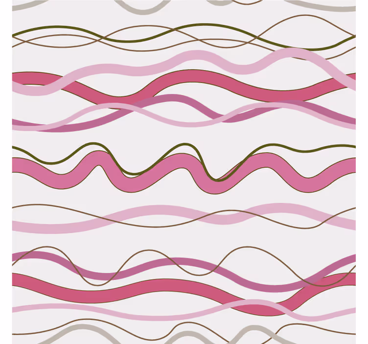 Tapete Flur rosa gewellte streifen - TenStickers