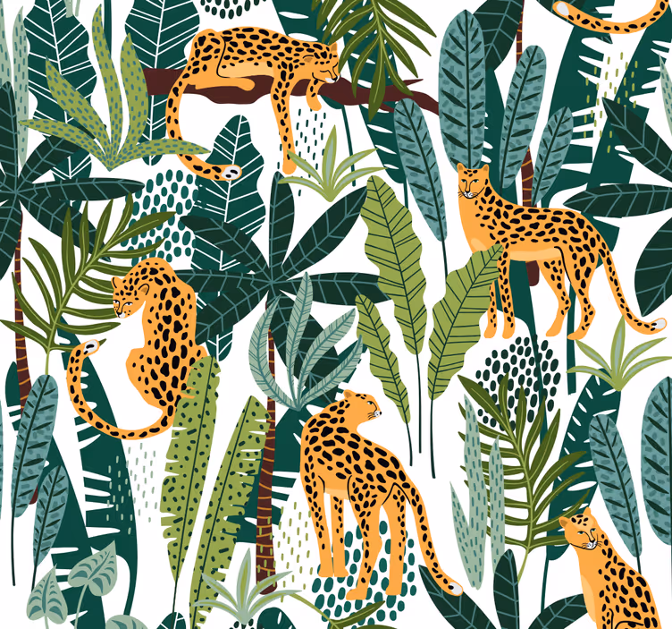 Tiere Tapete tropisches muster - TenStickers
