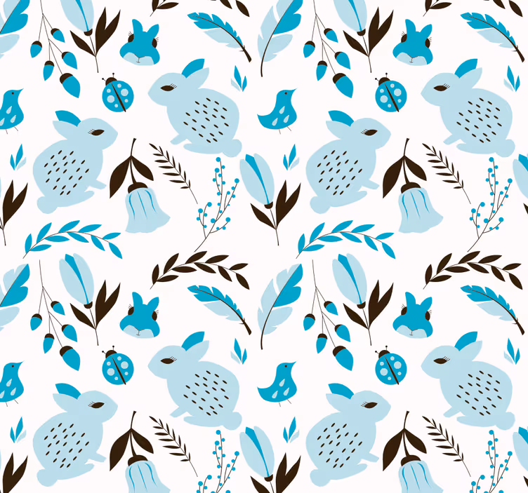 Tapete Tiere blaue hasen - TenStickers