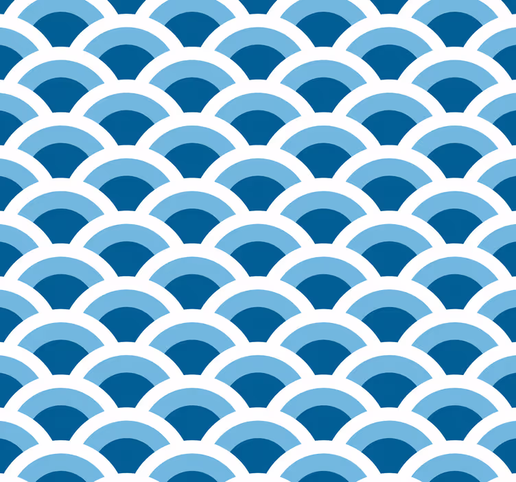 Badezimmer Tapeten Blautöne fischschuppen - TenStickers