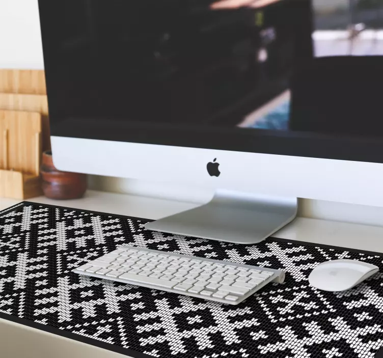 Mauspad Muster Wikinger verkettete quadrate Muster - TenStickers