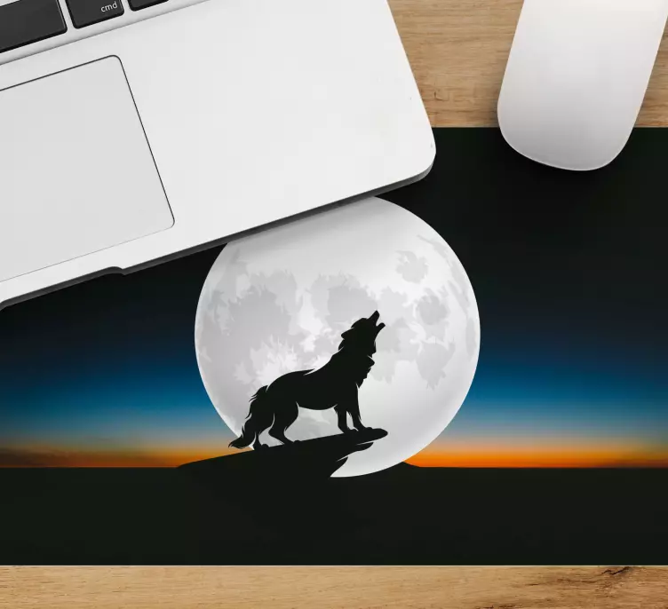 Heulender wolf im mondlicht mehr Mauspads - TenStickers