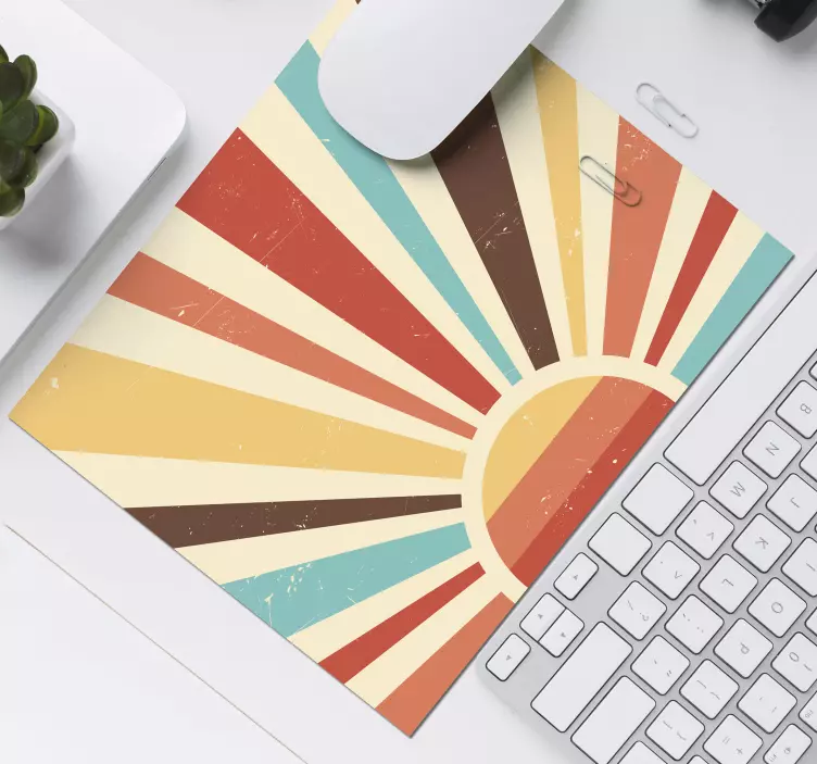 Mousepad 70's Sun Abstrakter vintage sonnenuntergang - TenStickers