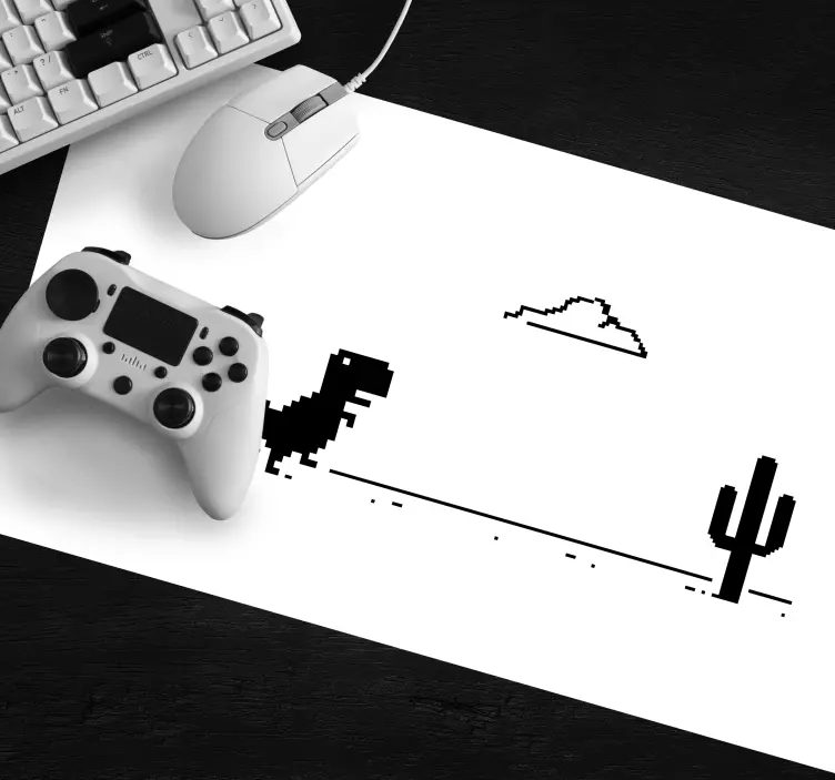 Gaming Mauspad Dinosaurier- und kaktus-grafik - TenStickers