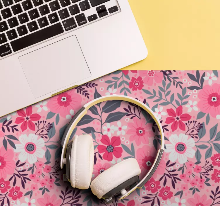 Mauspad Muster florales rosa motiv - TenStickers