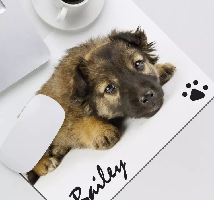 Mauspad mit Namen Personalisiertes hundefoto und name - TenStickers