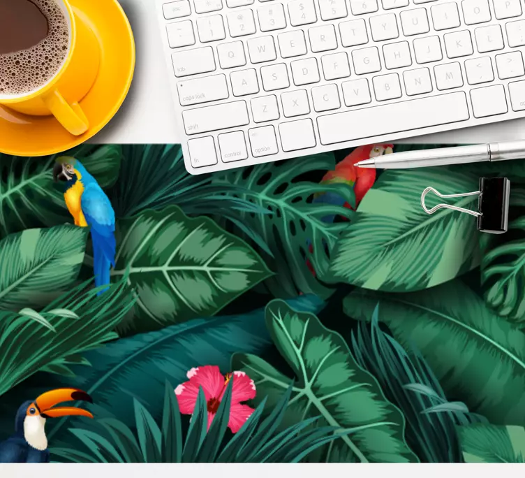 Mauspad Muster Bäume und kleine vögel - TenStickers