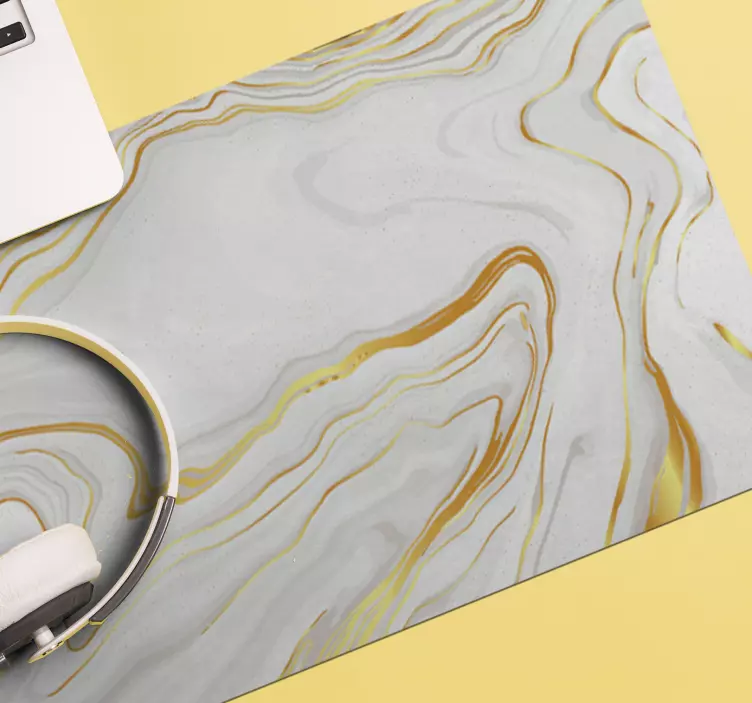 Mauspad Muster weiß gold Marmor - TenStickers