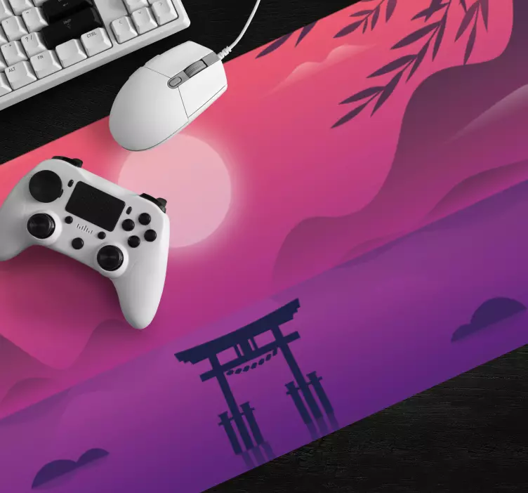 Mauspad originell Lila farbe schwebende Welt - TenStickers