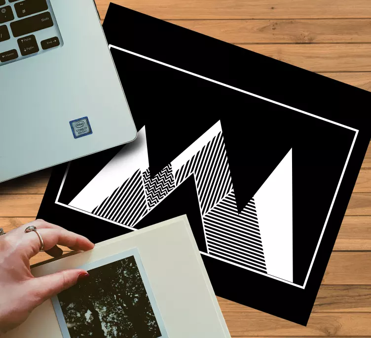 Mauspad originell Schwarz-weiß gestreifte berge - TenStickers