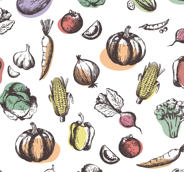 Küchenfenster Rollo Zutaten Muster Retro-Stil - TenStickers