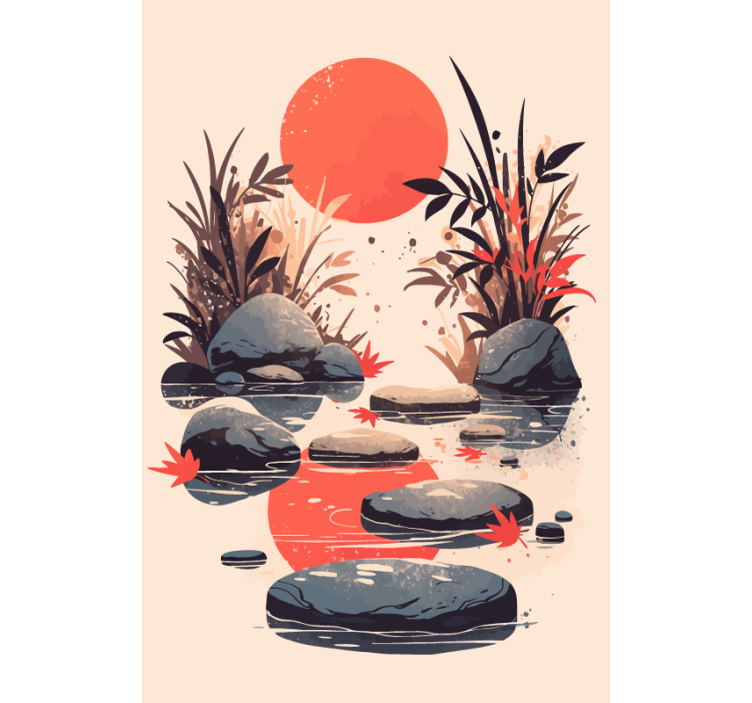 Rollo Fenster Badezimmer Inspirationen im japanischen Stil - TenStickers