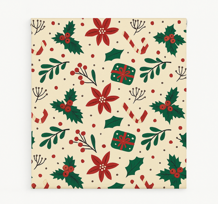 Rollo Fenster Wohnzimmer roter ornamentwald - TenStickers