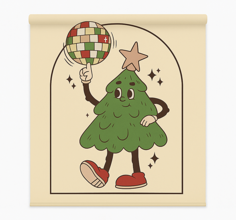 Rollo Fenster Wohnzimmer grooviger disco-baum - TenStickers