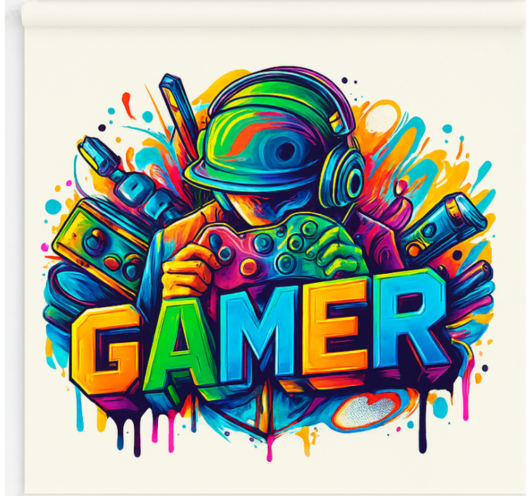 Rollo Fenster Gamer im spieler gefangen - TenStickers