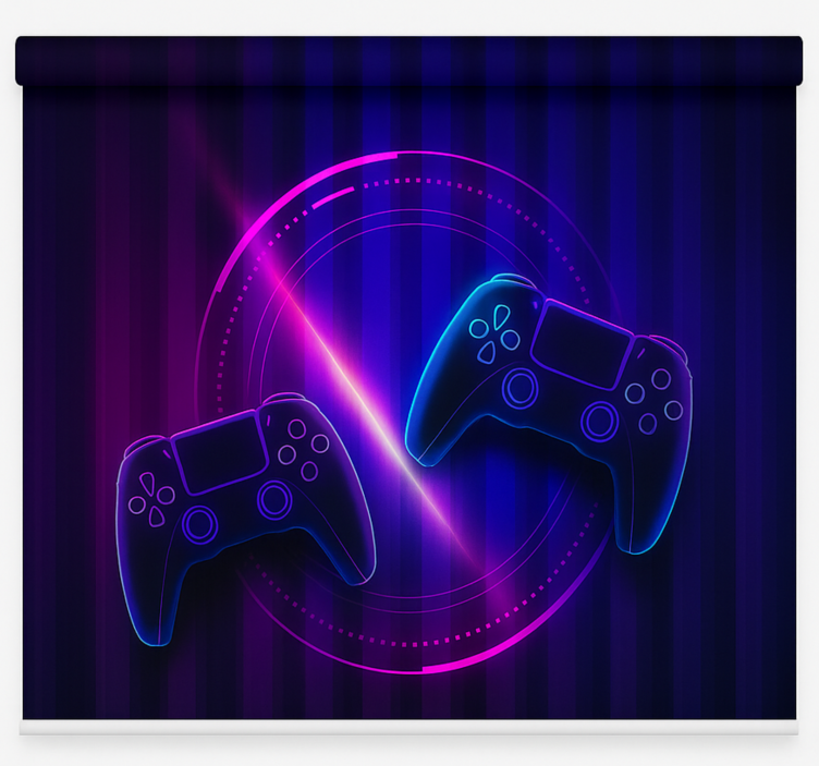 Rollo Fenster Gamer neon clash-gamecontroller - TenStickers