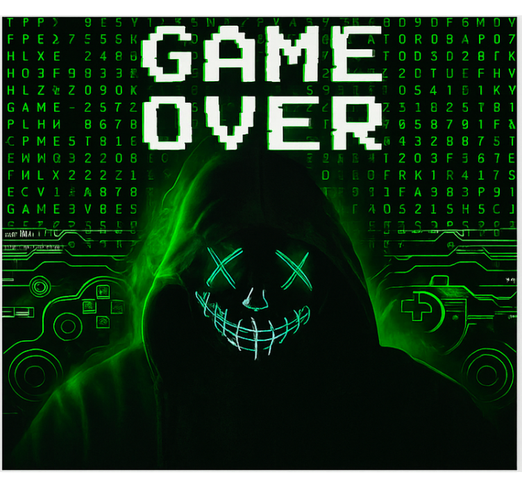 Rollo Fenster Gamer maskiertes gehacktes game over - TenStickers