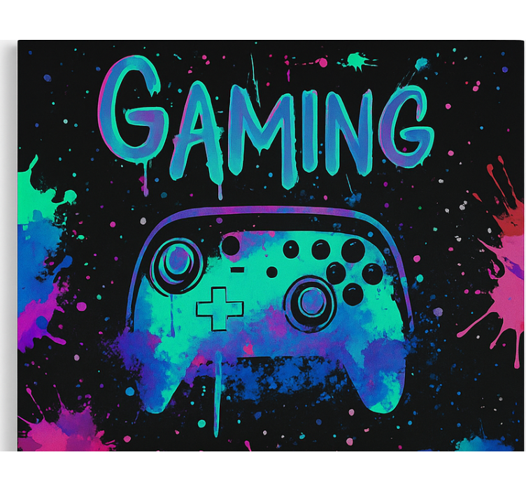 Rollo Fenster Gamer neon-spritzfarben-controller - TenStickers