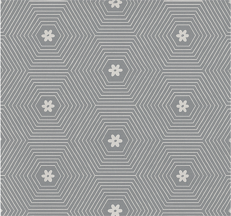 Rollo Fenster Jugendzimmer graues sechseck geometrisch - TenStickers