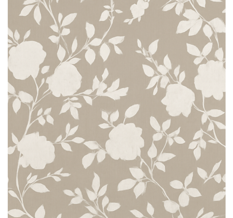 Rollo Fenster Jugendzimmer beige anmutige blumen - TenStickers