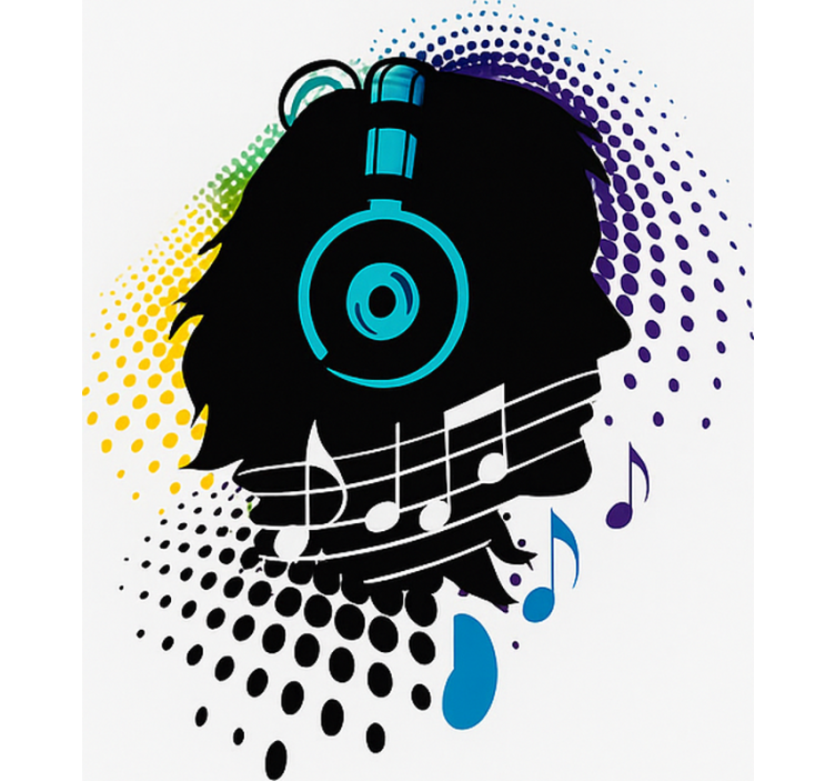 Rollo Fenster Jugendzimmer musikkopf - TenStickers