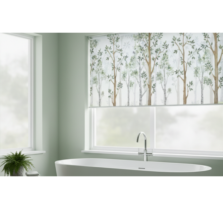 Rollo fenster baum minimalistisches botanisches design - TenStickers