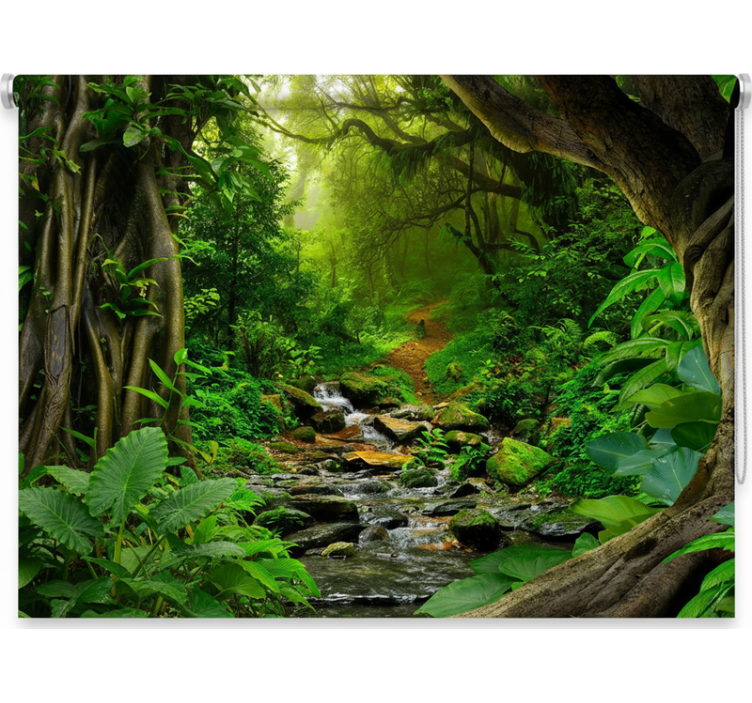 Rollo fenster baum tropischer wald oase - TenStickers
