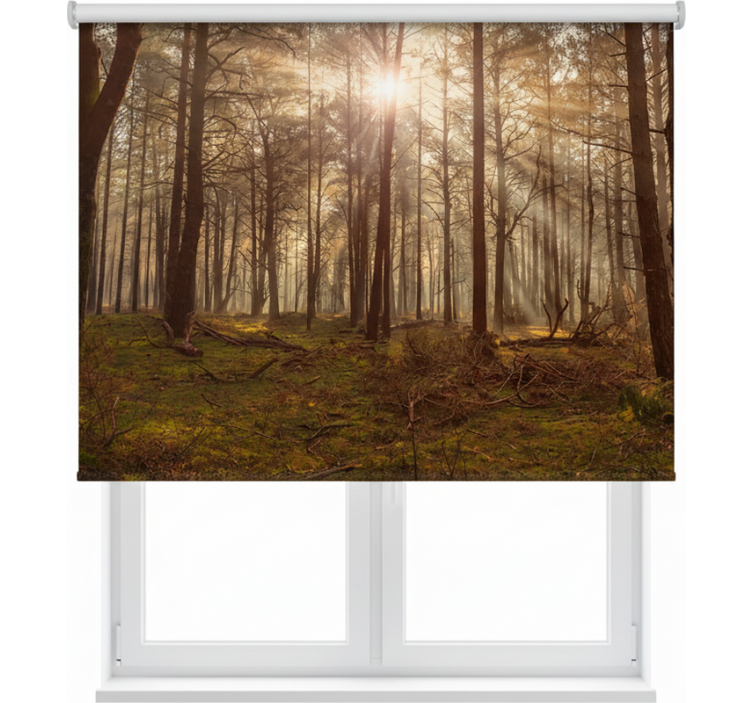 Rollo fenster baum goldene tierwelt lounge - TenStickers
