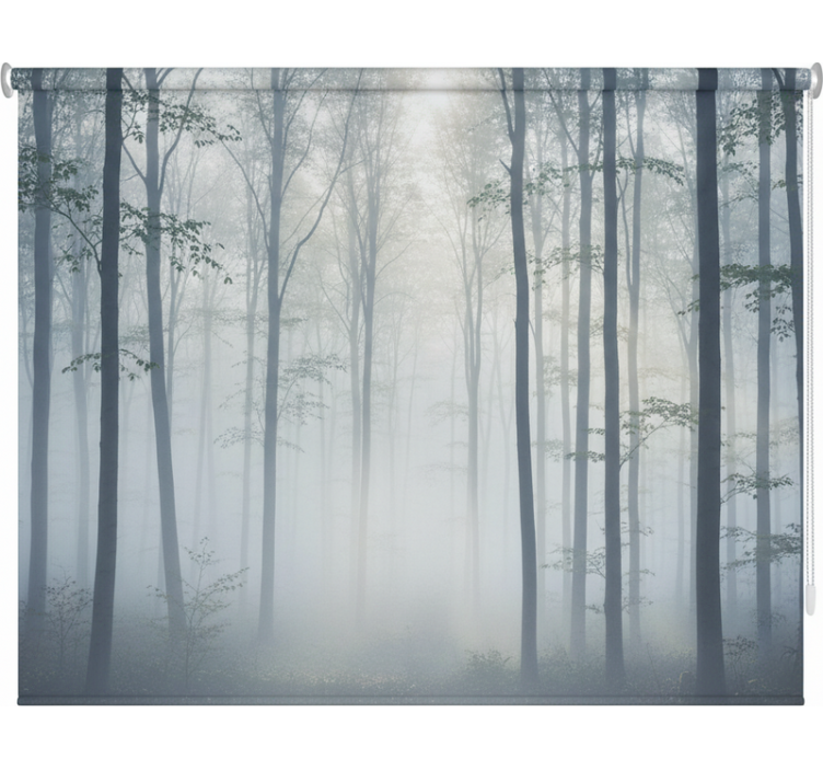 Rollo fenster baum nebel atmosphäre wandbild - TenStickers