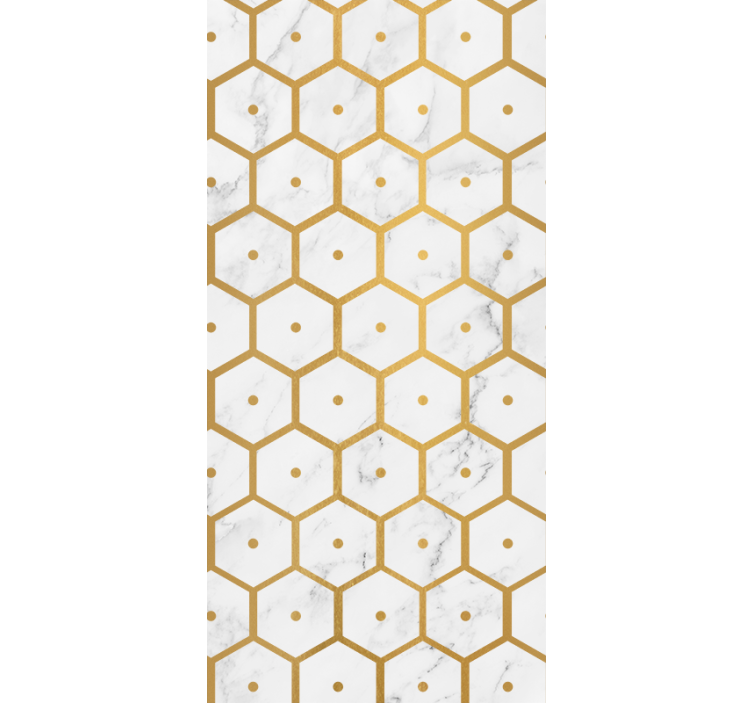 Rollo fenster badezimmer hexagonales goldmarmor-muster - TenStickers