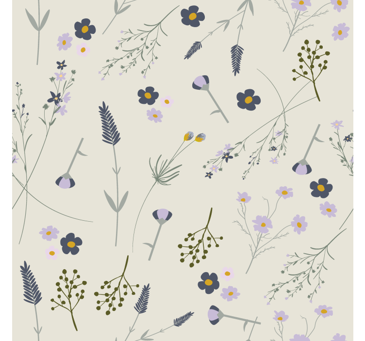 Küchenfenster rollo mit lila wildblumenmuster - TenStickers