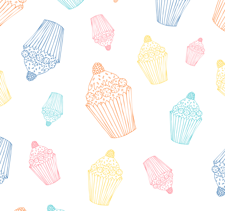 Küchenfenster rollo mit cupcake-motiven - TenStickers