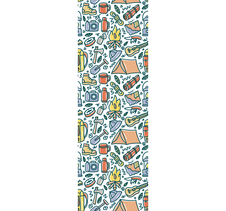 Rollo fenster kinderzimmer mit handgezeichneten bergen - TenStickers