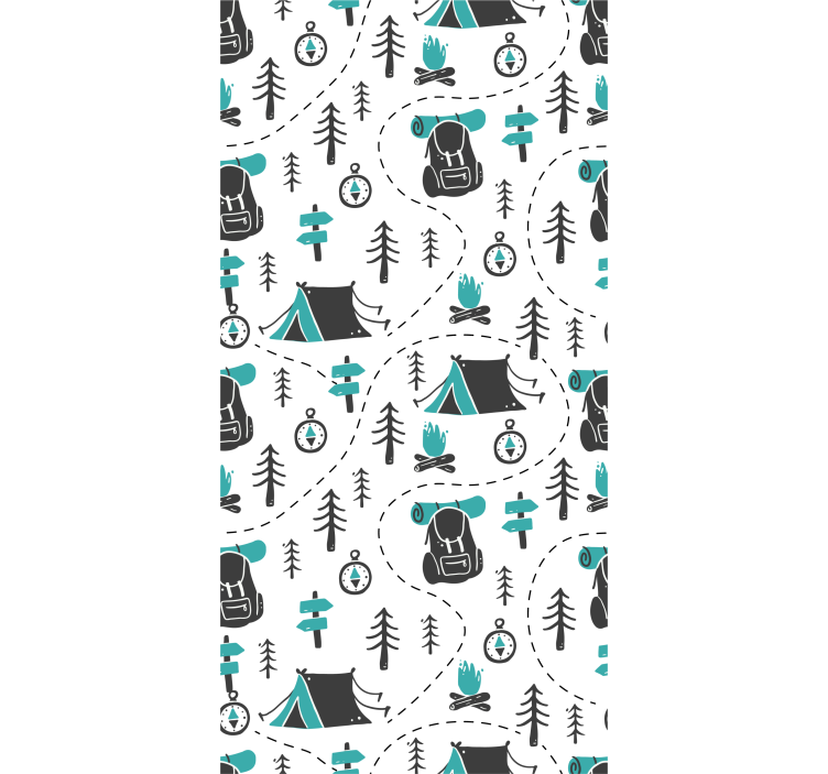 Rollo fenster kinderzimmer mit camping naturmuster - TenStickers