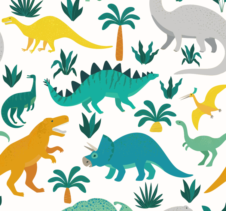 Rollo fenster kinderzimmer dinosaurier mit bäumen - TenStickers