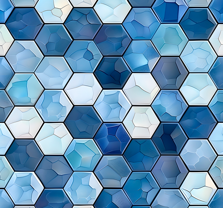 Rollo fenster home office mit fliesenblau-effekt - TenStickers