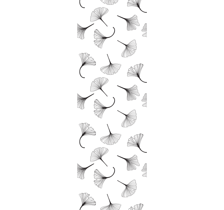Fenster rollo modern ginkgo blätter schwarzes muster - TenStickers
