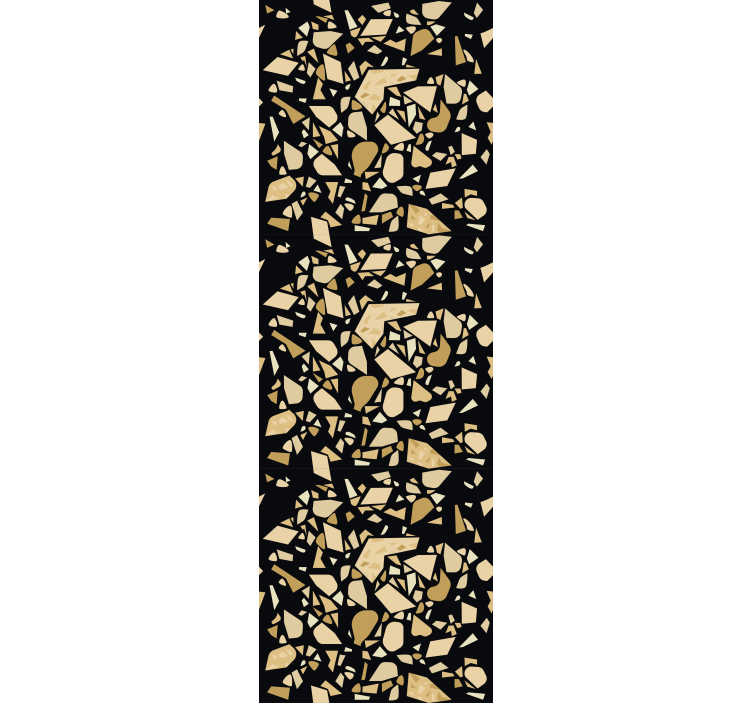 Fenster rollo modern im terrazzo stil schwarz gold - TenStickers
