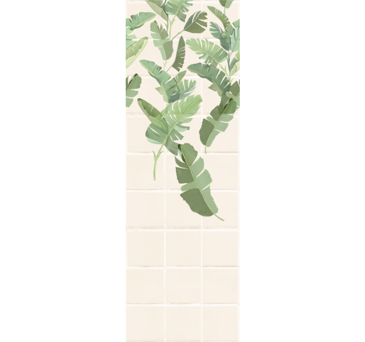 Fenster rollo modern mit palmen-mosaikfliesen - TenStickers