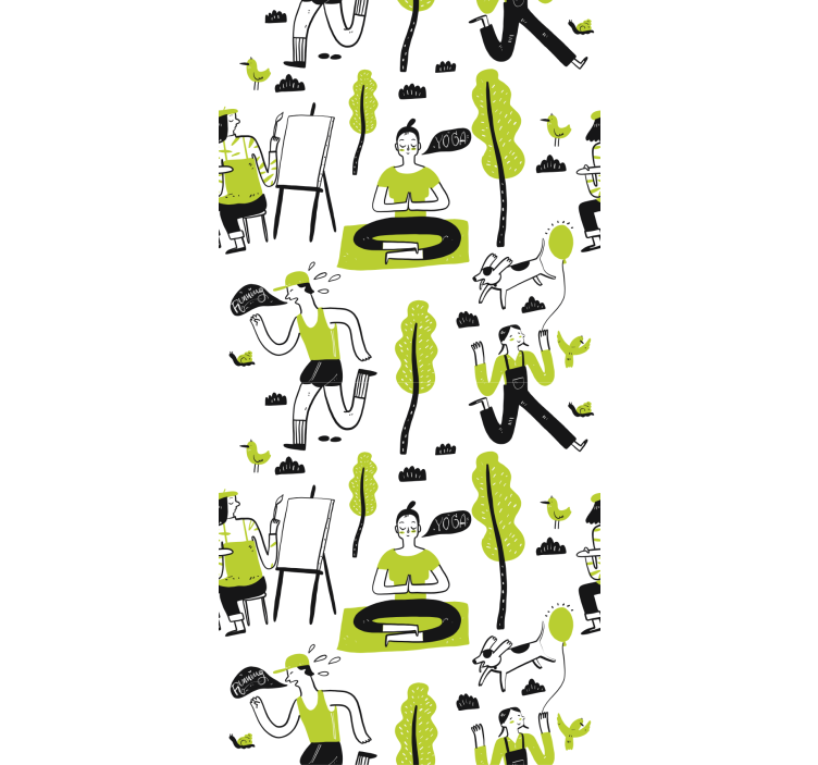 Fenster rollo modern gesundheitsbewusstes doodle set - TenStickers