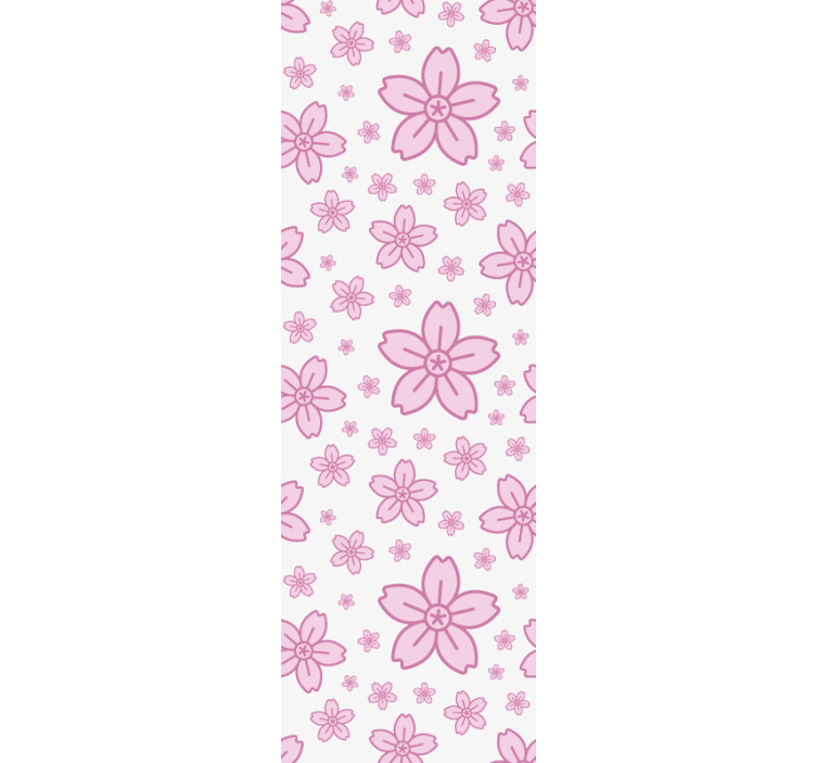 Fenster rollo modern mit kleinen rosa blumen auf weiß - TenStickers
