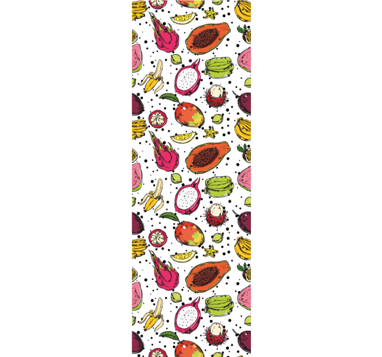 Fenster rollo modern bunte exotische früchte skizze - TenStickers
