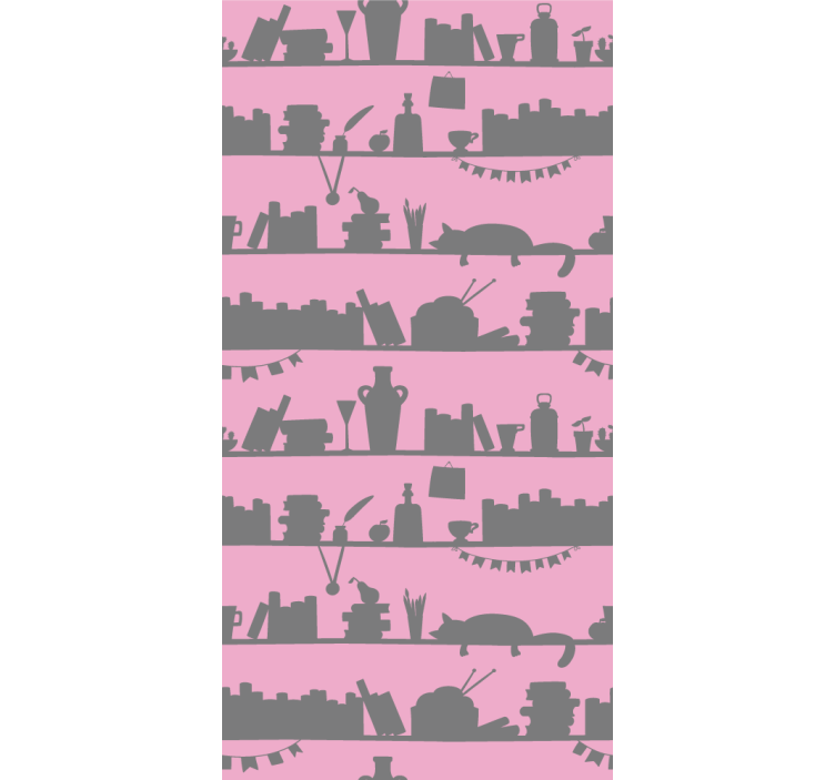 Fenster rollo modern bücherregal in pink und grau - TenStickers