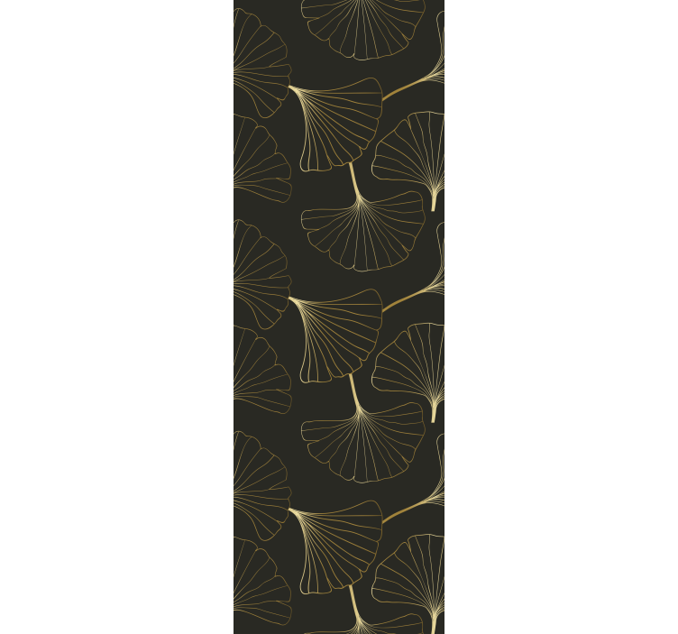 Fenster rollo modern ginkgo-blätter anthrazit gold - TenStickers