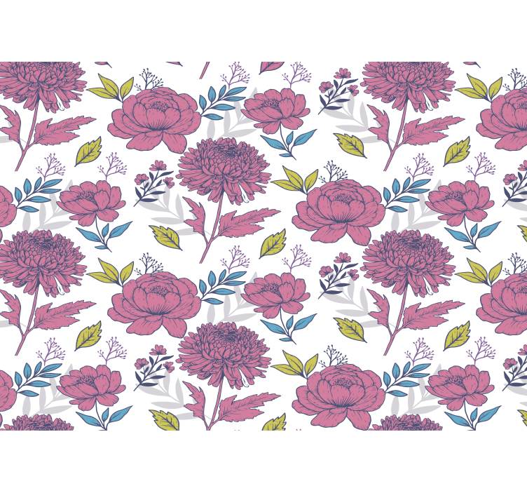 Küchenfenster rollo mit großem bunten blumenmuster - TenStickers