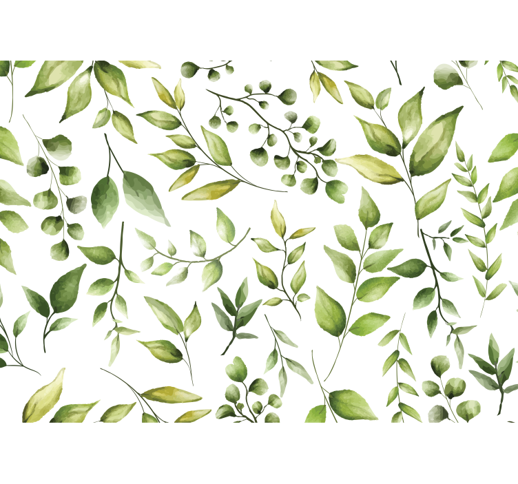 Küchenfenster rollo mit aquarell eukalyptusblättern - TenStickers
