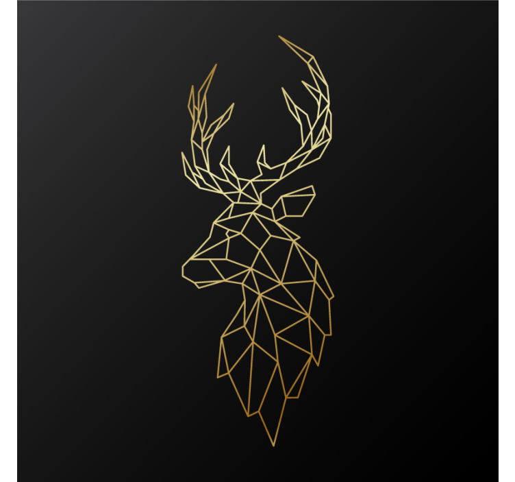 Rollo fenster wohnzimmer goldene origami-hirsche - TenStickers