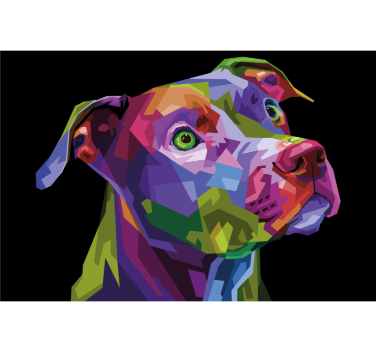 Rollo fenster wohnzimmer bunte moderne pitbulls - TenStickers