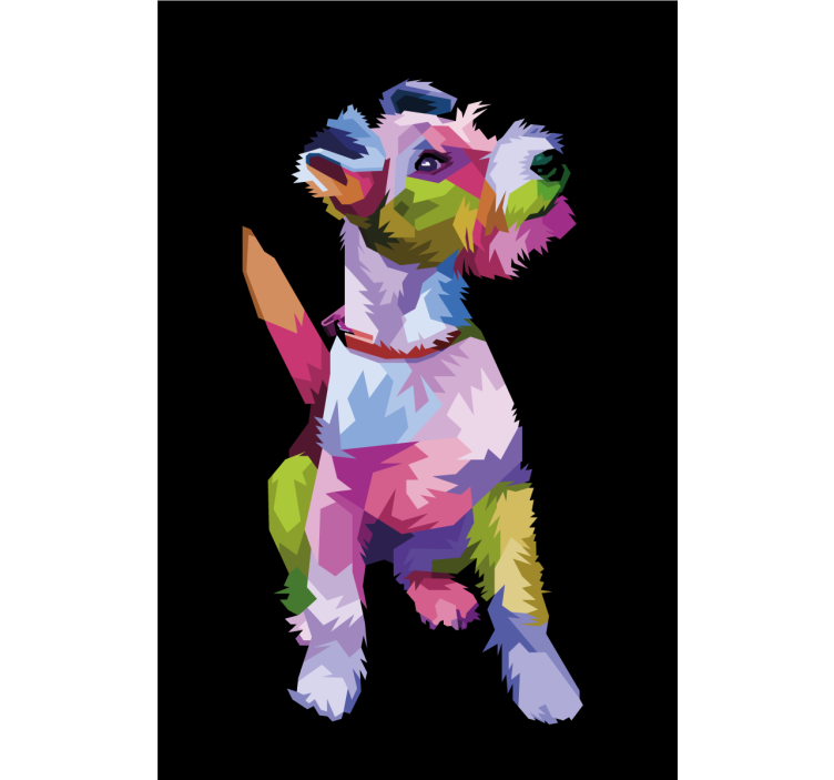 Rollo fenster wohnzimmer geometrische tiere fox terrier - TenStickers