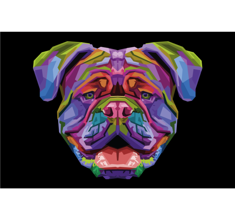 Rollo fenster wohnzimmer moderne hunde in farbe - TenStickers